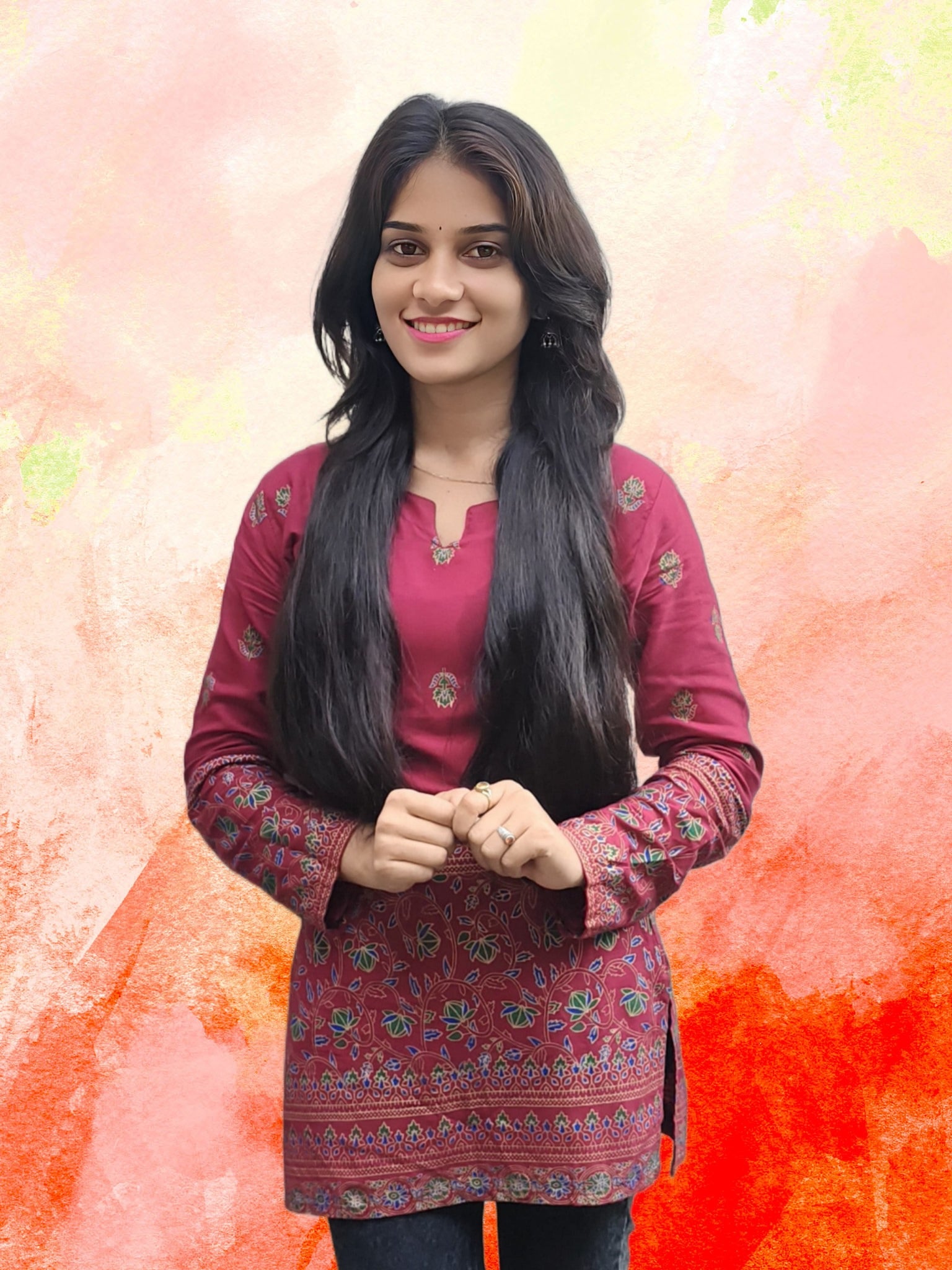 Women rayo,n printed sort kurti trending choice